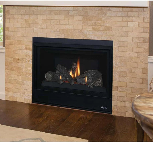 Superior DRT2033 33" Built-In Traditional Direct Rear Vent Gas Fireplace with Electronic Ignition & Aged Oak Logs
