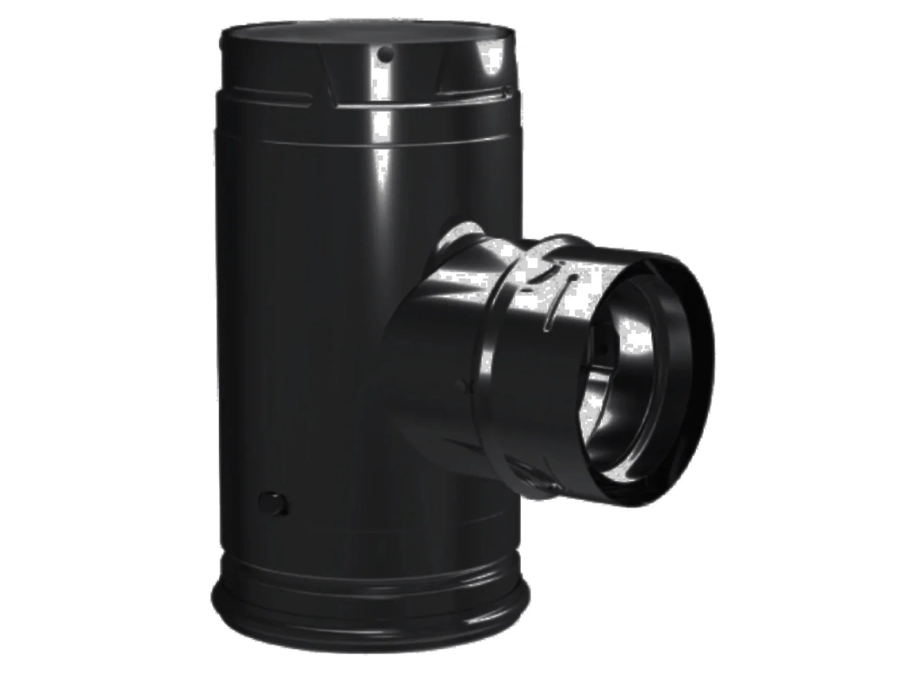 PelletVent Pro Black Increaser Tee w/ Clean-Out Cap