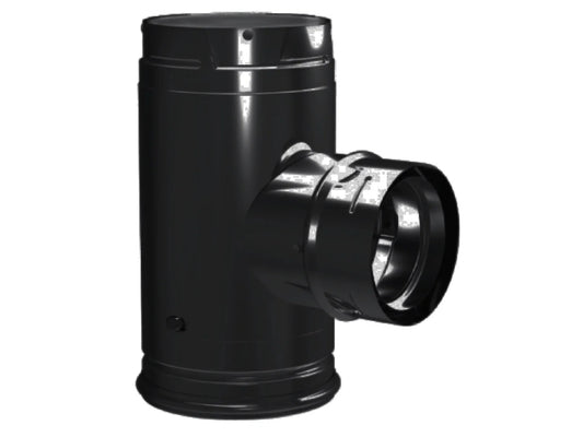 PelletVent Pro Black Increaser Tee w/ Clean-Out Cap