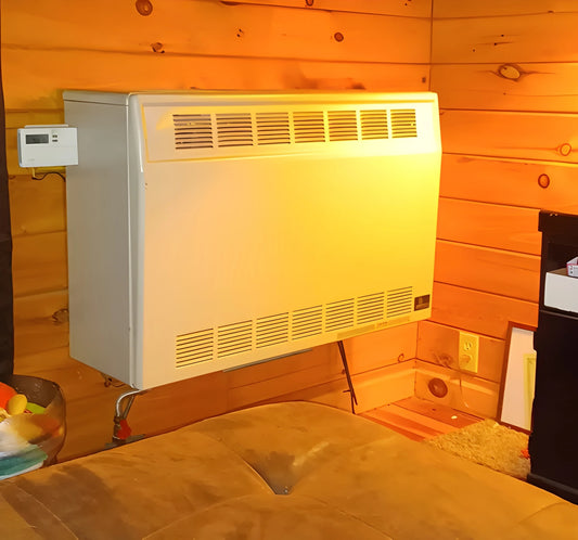 Empire Heater 35" Beige Millivolt With Thermostat Control Natural Gas Direct Vent Wall Furnace