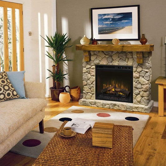 Dimplex Fieldstone Stone Look 55" Freestanding Mantel with 28" Electric Firebox GDS28L8-904ST