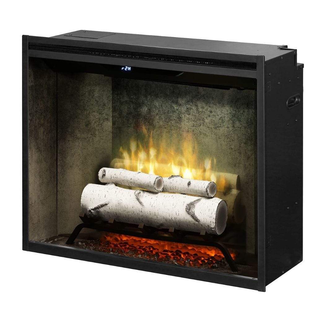 Dimplex Revillusion Herringbone 30" Built-In Electric Firebox With Single Pane Glass & Plug Kit