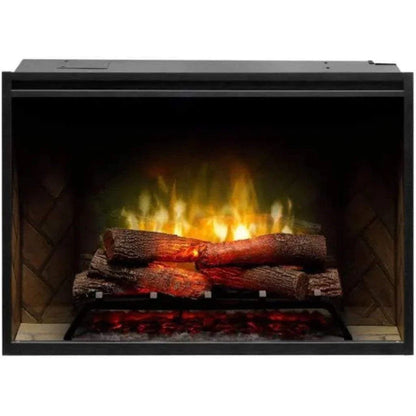 Dimplex Revillusion Weathered Concrete 36" Built-In Electric Firebox With Single Pane Glass &  Plug Kit - 500002401 (RBF36WC-FG)