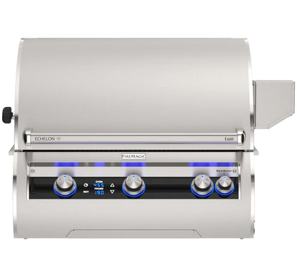 Fire Magic Echelon Diamond E660i 34" 3-Burner Built-In Gas Grill With Rotisserie Kit, Digital Thermometer and Optional Magic View Window