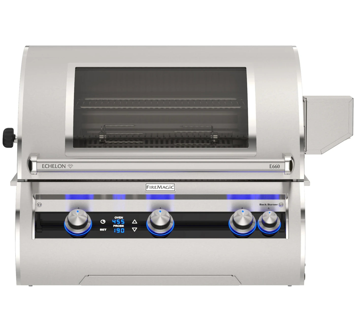 Fire Magic Echelon Diamond E660i 34" 3-Burner Built-In Gas Grill With Rotisserie Kit, Digital Thermometer and Optional Magic View Window