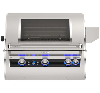 Fire Magic Echelon Diamond E660i 34" 3-Burner Built-In Gas Grill With Rotisserie Kit, Digital Thermometer and Optional Magic View Window