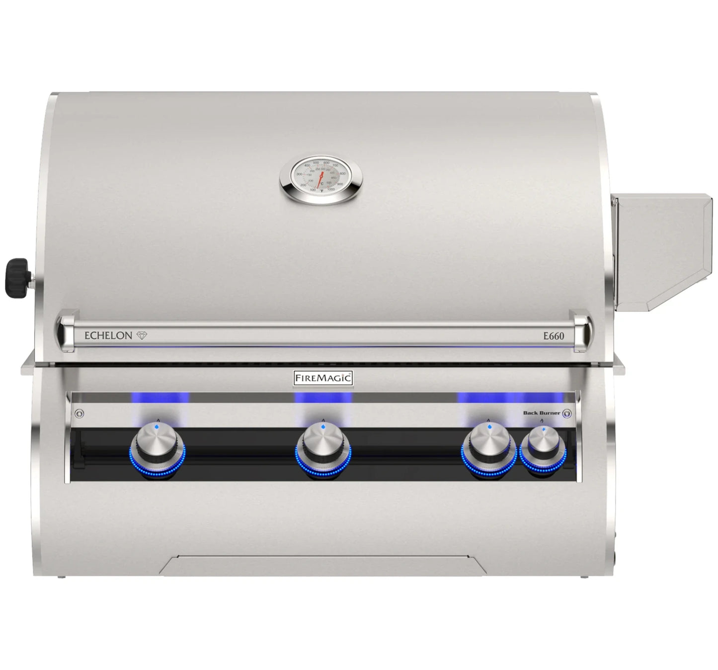 Fire Magic Echelon Diamond E660i 34" 3-Burner Built-In Gas Grill With Rotisserie Kit, Analog Thermometer and Optional Magic View Window