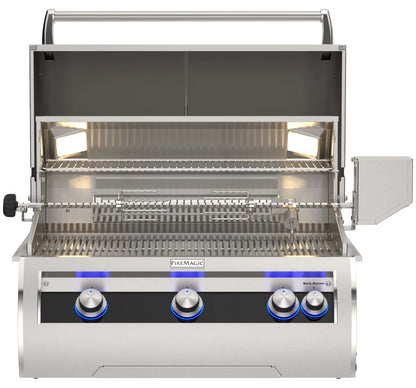Fire Magic Echelon Diamond E660i 34" 3-Burner Built-In Gas Grill With Rotisserie Kit, Analog Thermometer and Optional Magic View Window