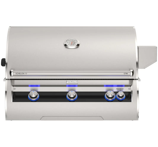 Fire Magic Echelon Diamond E790i 40" 3-Burner Built-In Gas Grill With Rotisserie Kit, Analog Thermometer and Optional Magic View Window