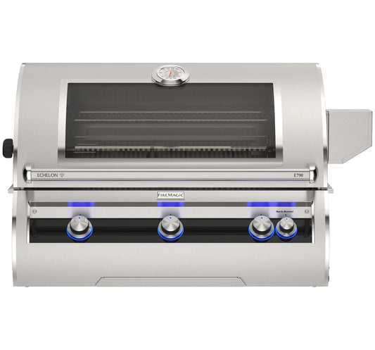 Fire Magic Echelon Diamond E790i 40" 3-Burner Built-In Gas Grill With Rotisserie Kit, Analog Thermometer and Optional Magic View Window
