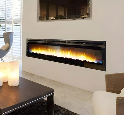 Empire Hearth Nexfire 74" Contemporary Linear Electric Fireplace With Thermostat Variable Remote Control