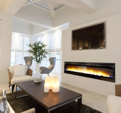 Empire Hearth Nexfire 74" Contemporary Linear Electric Fireplace With Thermostat Variable Remote Control
