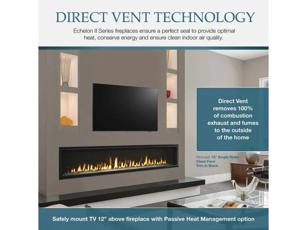 Majestic Echelon 36" Linear Contemporary Direct Vent Natural Gas Fireplace with IntelliFire Touch Ignition System