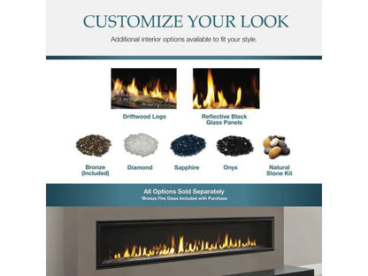Majestic Echelon 72" Linear Contemporary Direct Vent Natural Gas Fireplace with IntelliFire Touch Ignition System