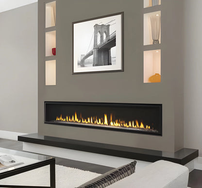 Majestic Echelon 36 to 72 Inch Linear Contemporary Direct Vent Natural Gas Fireplace with IntelliFire Touch Ignition System