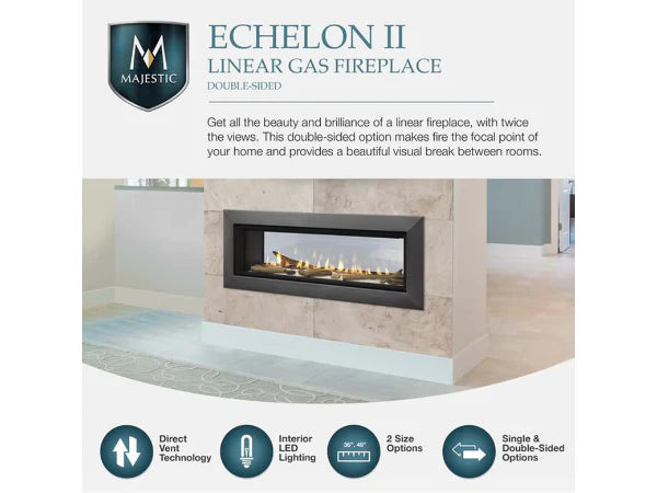 Majestic Echelon See-Through 36" Linear Contemporary Direct Vent Natural Gas Fireplace with IntelliFire Touch Ignition System