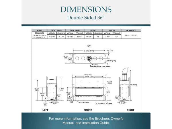 Majestic Echelon See-Through 36" Linear Contemporary Direct Vent Natural Gas Fireplace with IntelliFire Touch Ignition System