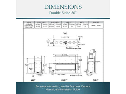 Majestic Echelon See-Through 36" Linear Contemporary Direct Vent Natural Gas Fireplace with IntelliFire Touch Ignition System
