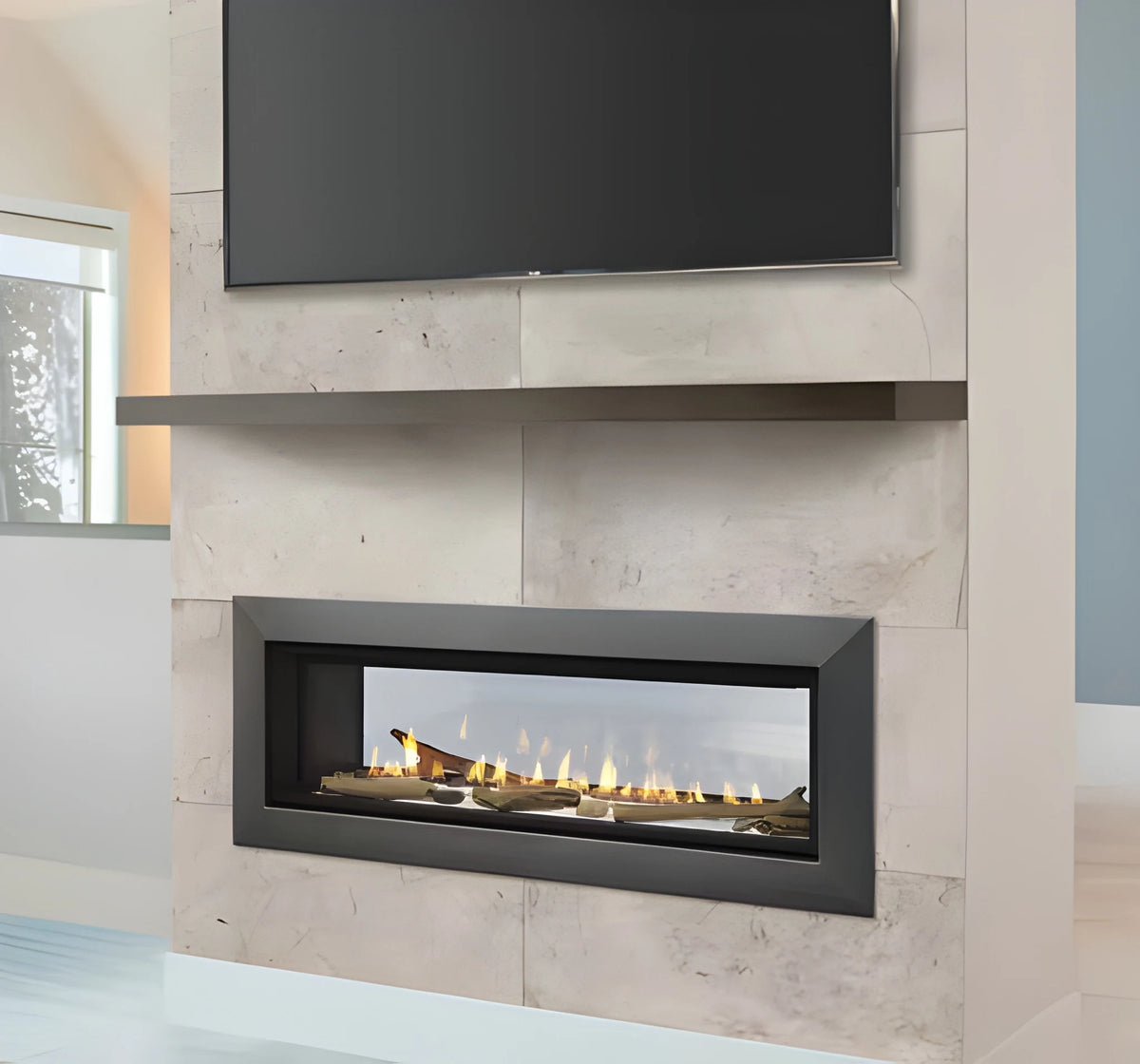 Majestic Echelon See-Through 36" Linear Contemporary Direct Vent Natural Gas Fireplace with IntelliFire Touch Ignition System