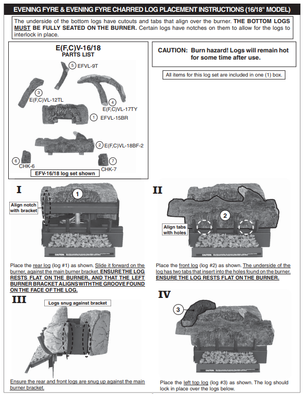 Real Fyre 30 Inch Vent-Free Gas Log Set for G18 Burners