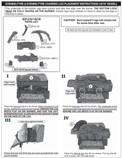 Real Fyre 30 Inch Vent-Free Gas Log Set for G18 Burners