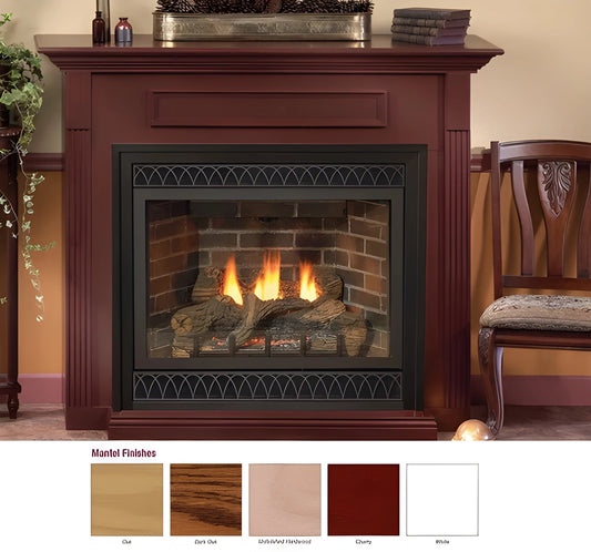 Empire Hearth 42" Corner Cabinet Mantel With Base in Unfinished Hardwood Finish