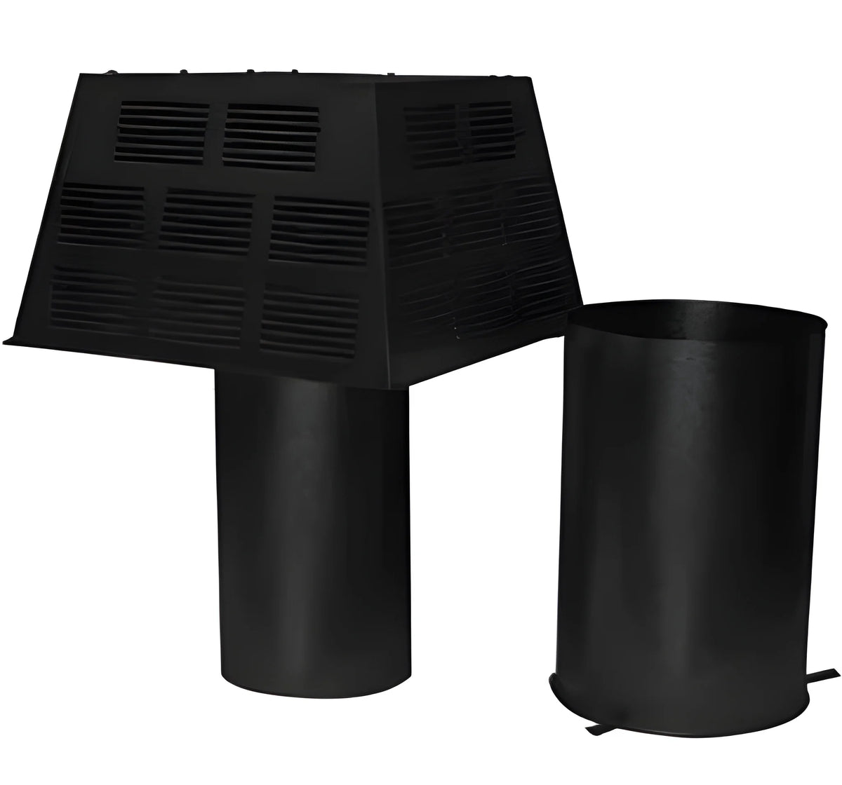 Superior Square Top with Slip Section - Black for 8" Wood Burning Chimney