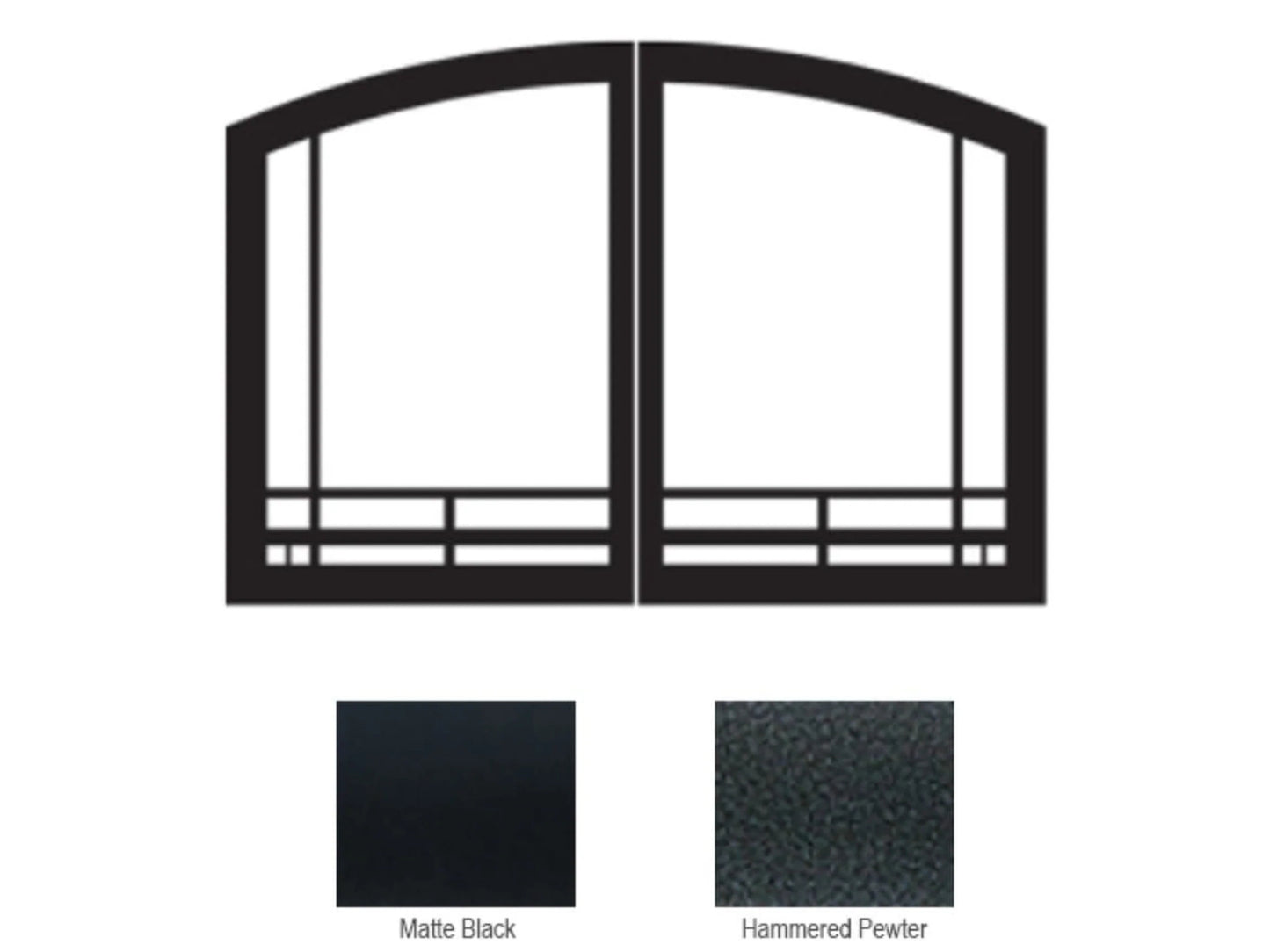 Door Set, Hammered Pewter, Mission Arch