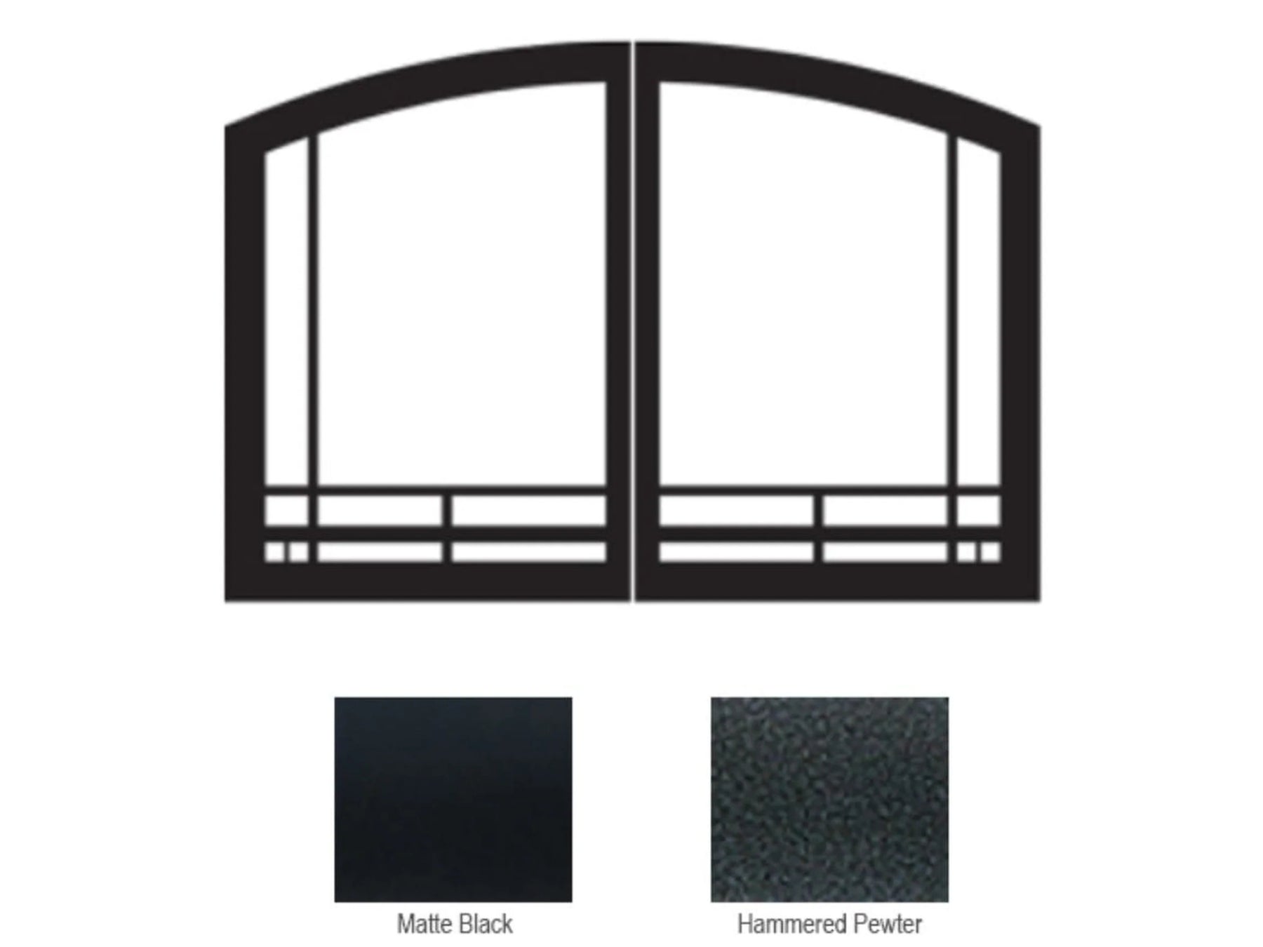 Door Set, Hammered Pewter, Mission Arch