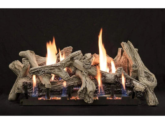 Log Set, 10-pc., 30-in., Burncrete, Driftwood