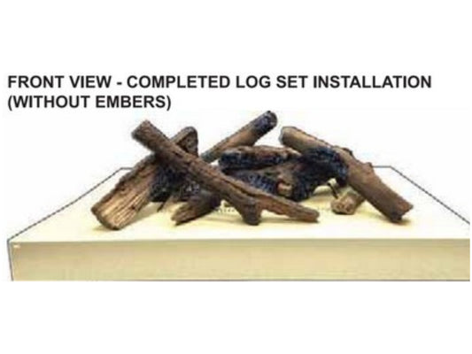 Log Set, Multi-sided, 12-pc., 24-in., with Floor, Ceramic Fiber, Campfire