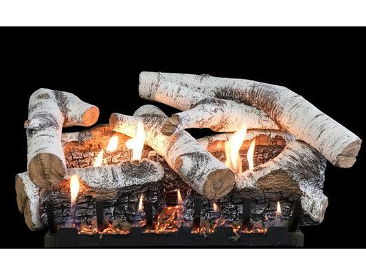 Super Birch Log Set, 6-piece, 30-inch, Burncrete