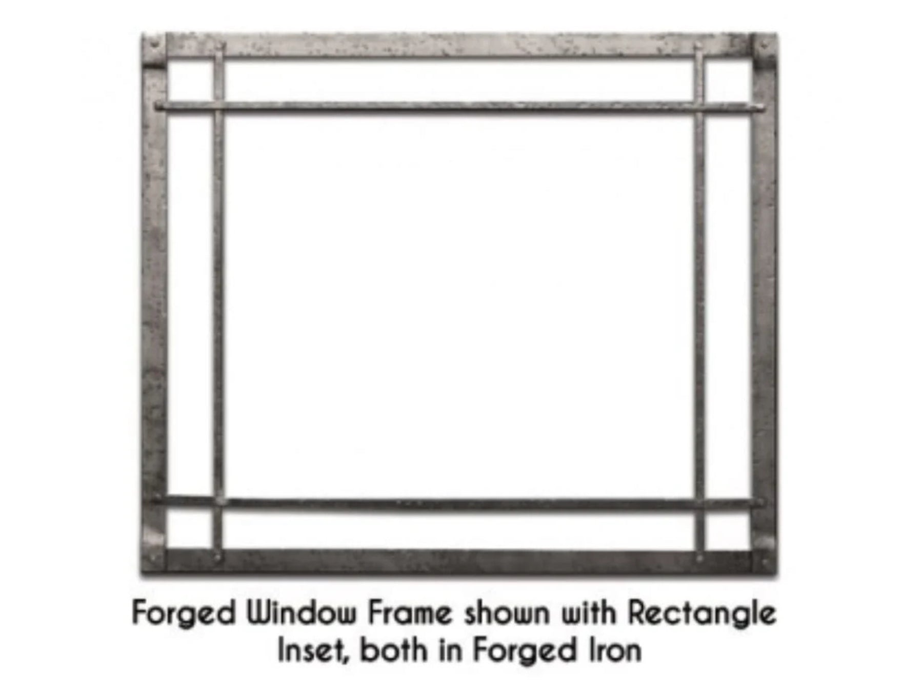 Forged Iron Inset, Rectangle, Black