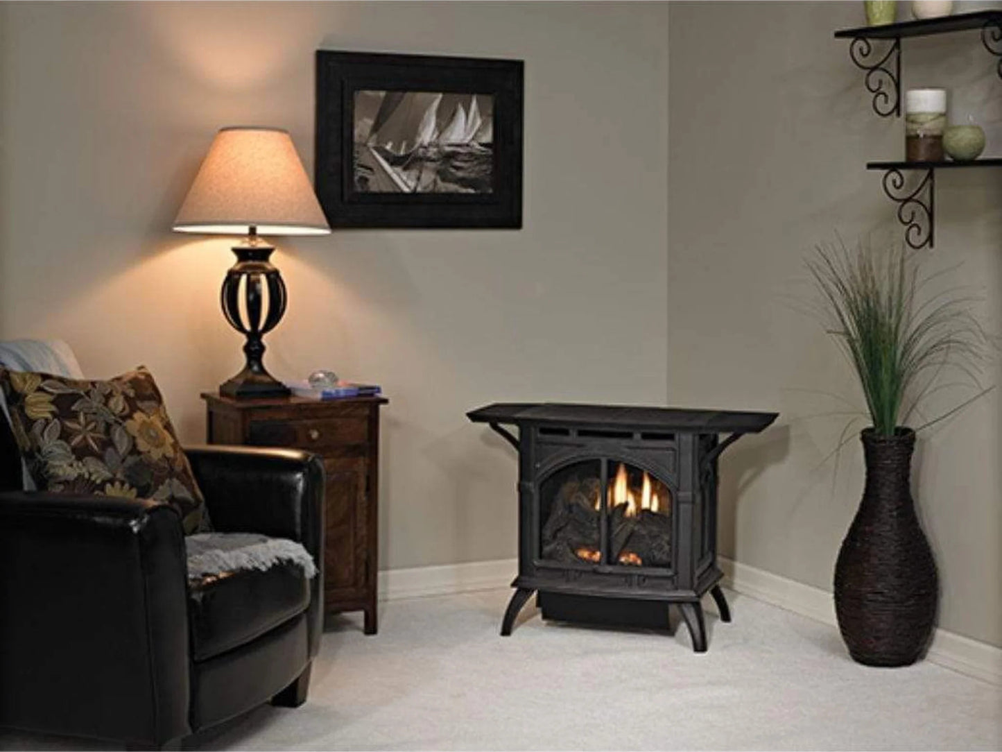 MV, Contour Burner, Log Set, Porcelain Mahogany, Propane