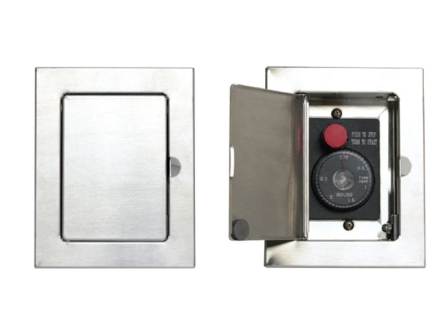 E-Stop Timer Compartment, Stainless Steel