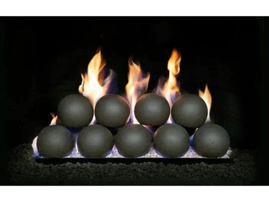 Real Fyre 24" Vent Free 4” Epic Black Fyre Spheres with Single View Fireplace