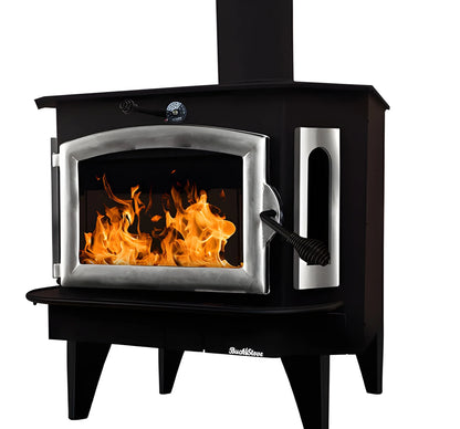 Buck Stove Model 91 Catalytic Wood Stove With Blower, Ash Tray & Pewter Door