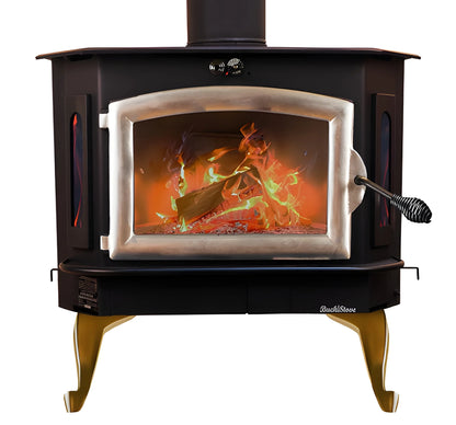Buck Stove Model 91 Catalytic Wood Stove With Blower, Ash Tray & Pewter Door