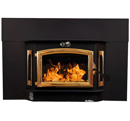 Buck Stove Model 91 Catalytic Wood Stove With Blower, Ash Tray & Gold Door