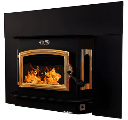 Buck Stove Model 91 Catalytic Wood Stove With Blower, Ash Tray & Gold Door