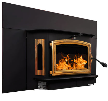Buck Stove Model 91 Catalytic Wood Stove With Blower, Ash Tray & Gold Door