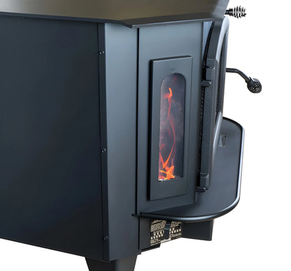 Buck Stove Model 91 Catalytic Wood Stove With Blower, Ash Tray & Gold Door