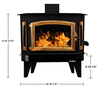 Buck Stove Model 21 Non-Catalytic Wood Stove With Gold Door
