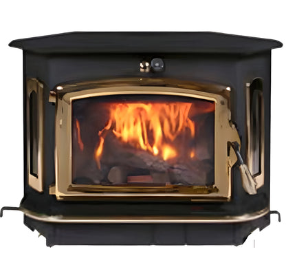 Buck Stove Model 91 Catalytic Wood Stove With Blower, Ash Tray & Gold Door