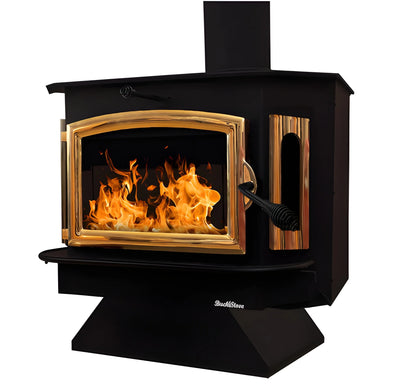 Buck Stove Model 91 Catalytic Wood Stove With Blower, Ash Tray & Gold Door