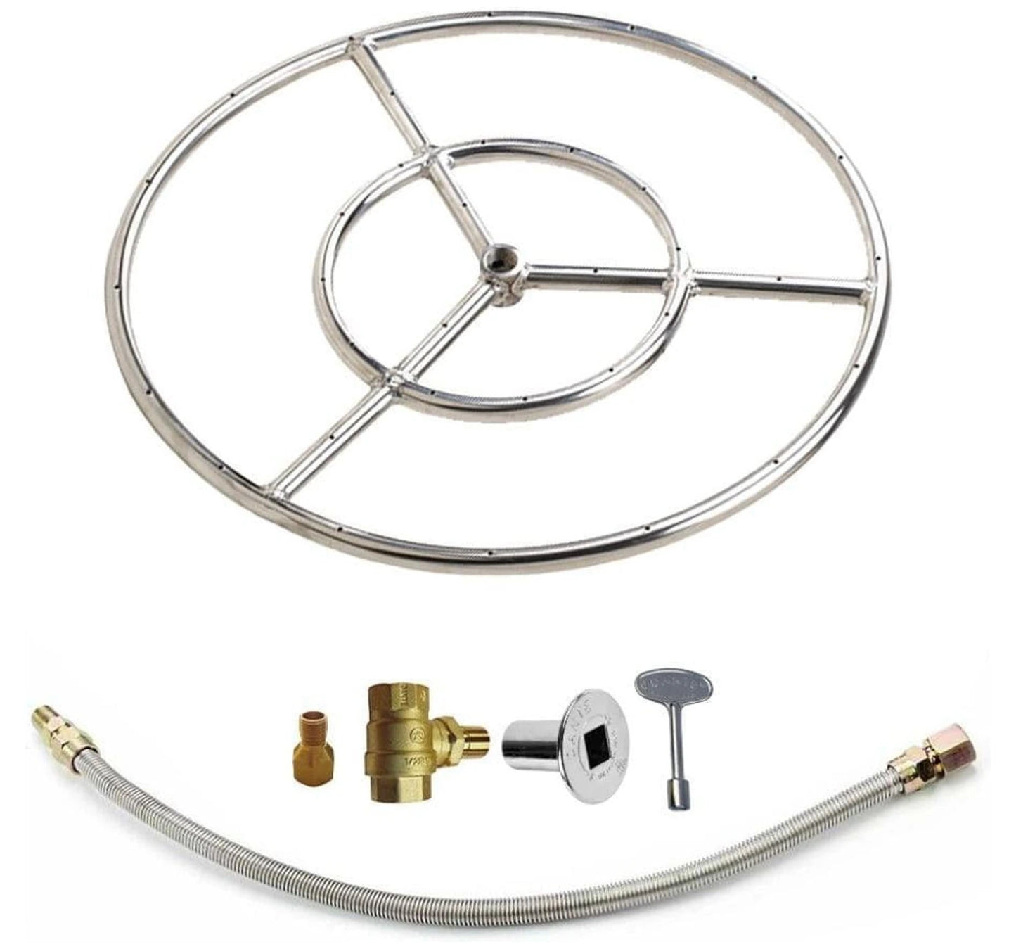 Grand Canyon 6 Inch Outdoor Natural Gas Double SS Ring 40K BTU's Fire Pit Burner