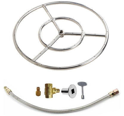 Grand Canyon 6 Inch Outdoor Natural Gas Double SS Ring 40K BTU's Fire Pit Burner