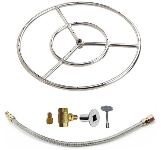 Grand Canyon Outdoor Natural Gas Double SS Ring 42K BTU's Fire Pit Burner
