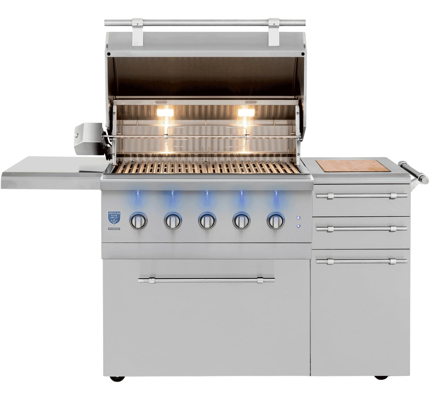 American Made Grills Encore Freestanding Hybrid Natural Gas Grill Outdoor Kitchen