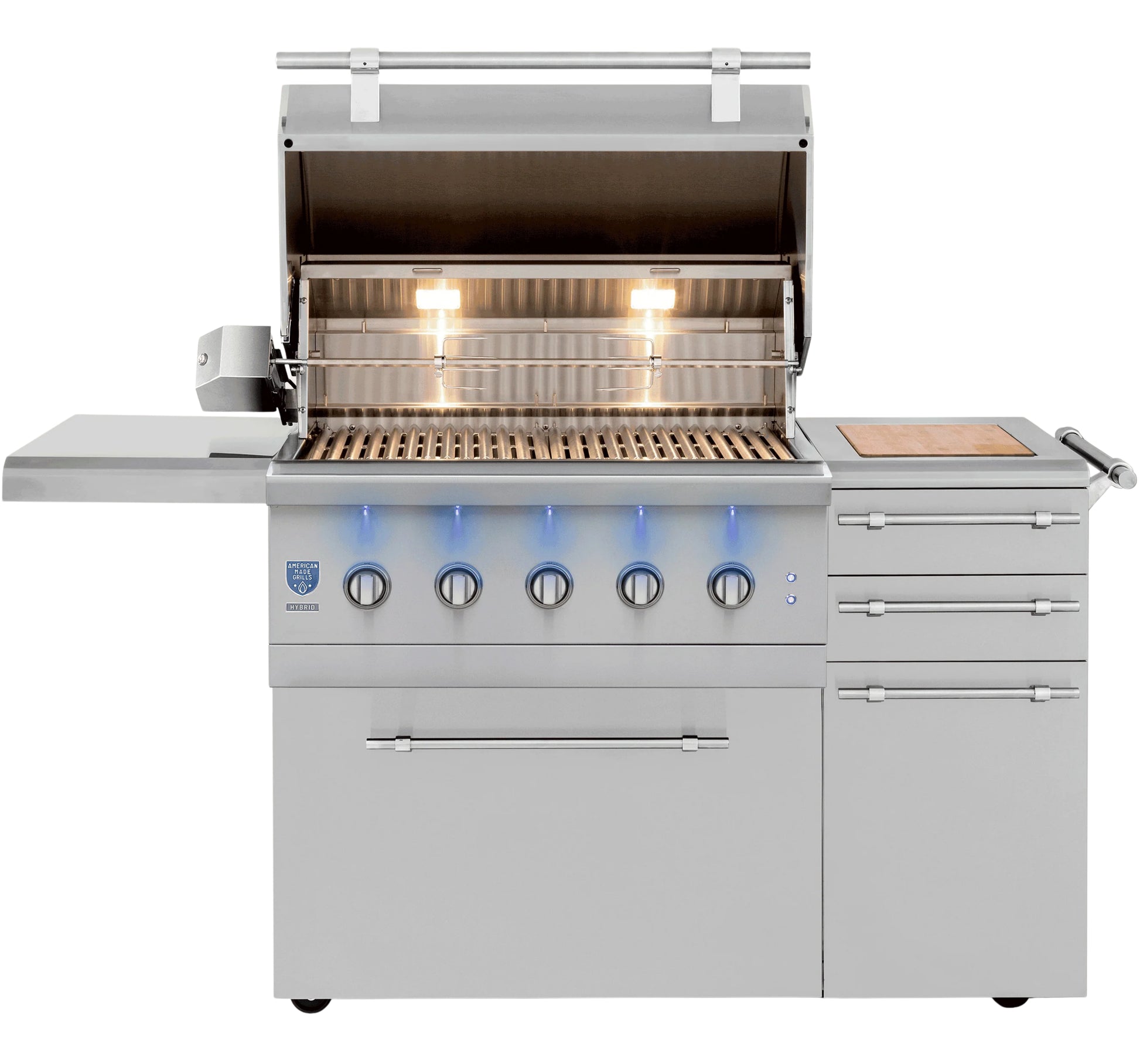 American Made Grills Encore Freestanding Hybrid Natural Gas Grill Outdoor Kitchen
